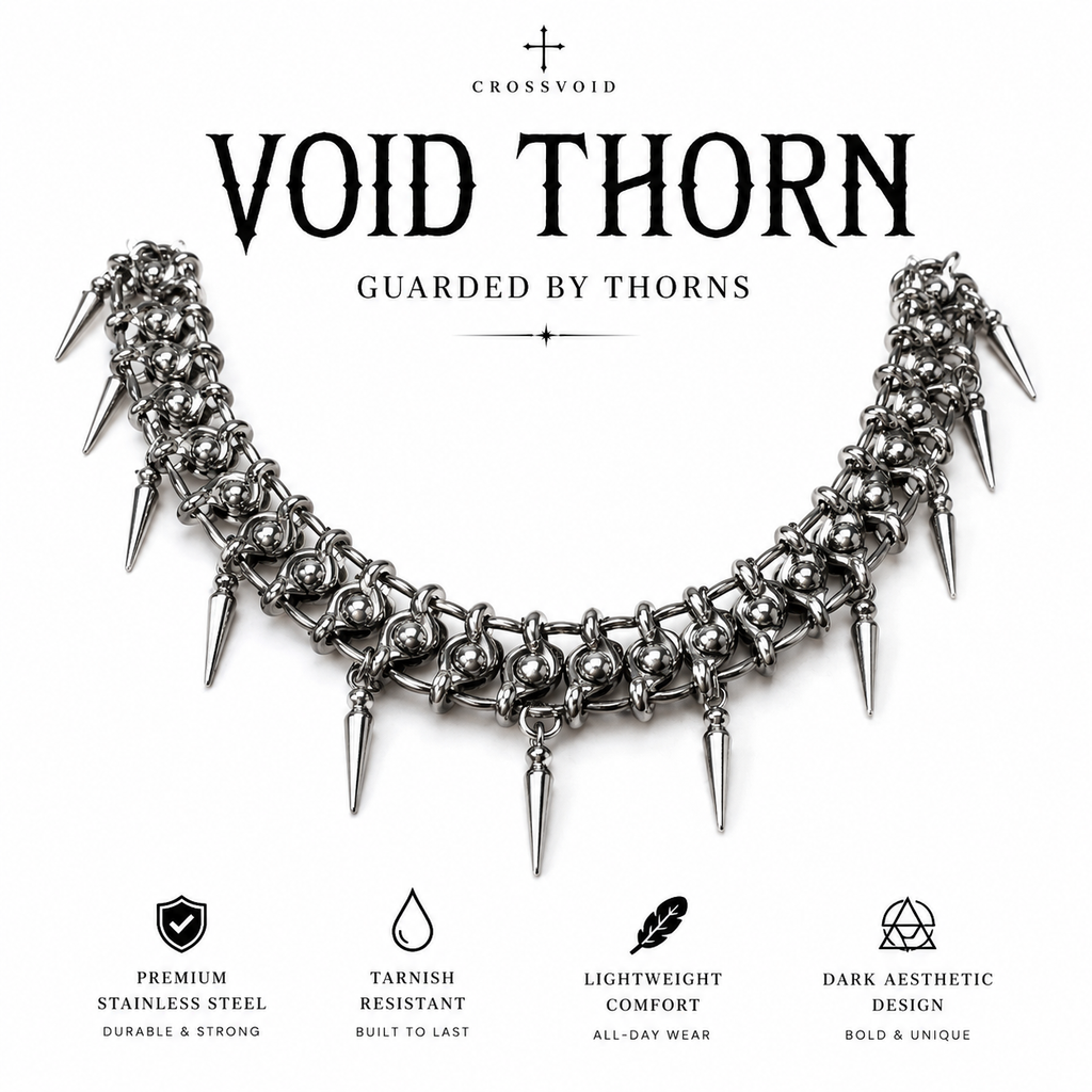 Gothic Spike Statement Necklace Stainless Steel Punk Chain Necklace for Women